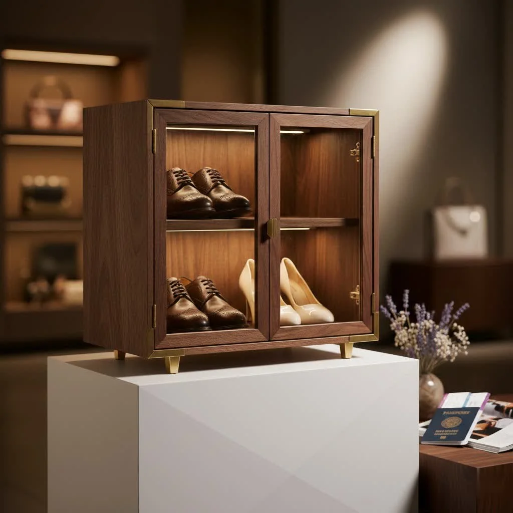 IKEA shoe cabinet in a modern entryway