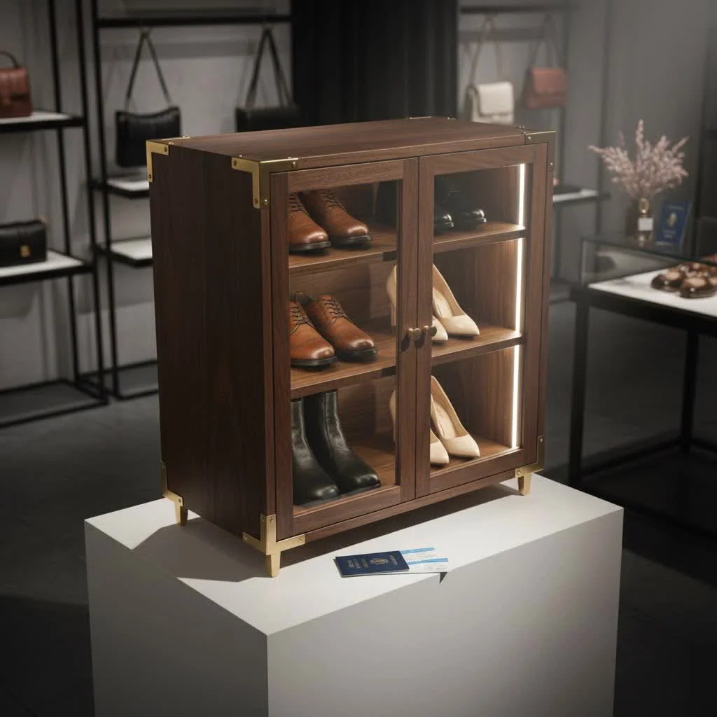 IKEA Trones shoe cabinet in a modern entryway