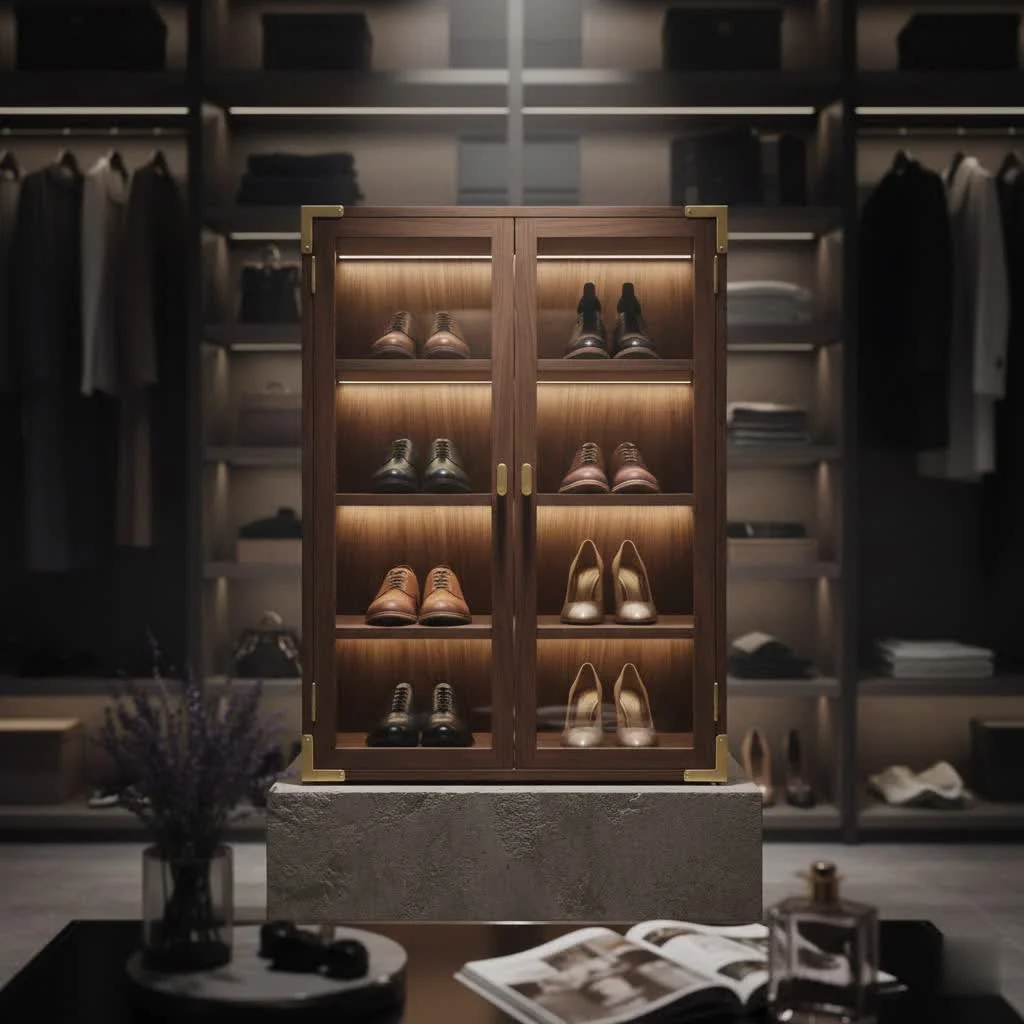 Entrance shoe cabinet in a modern home