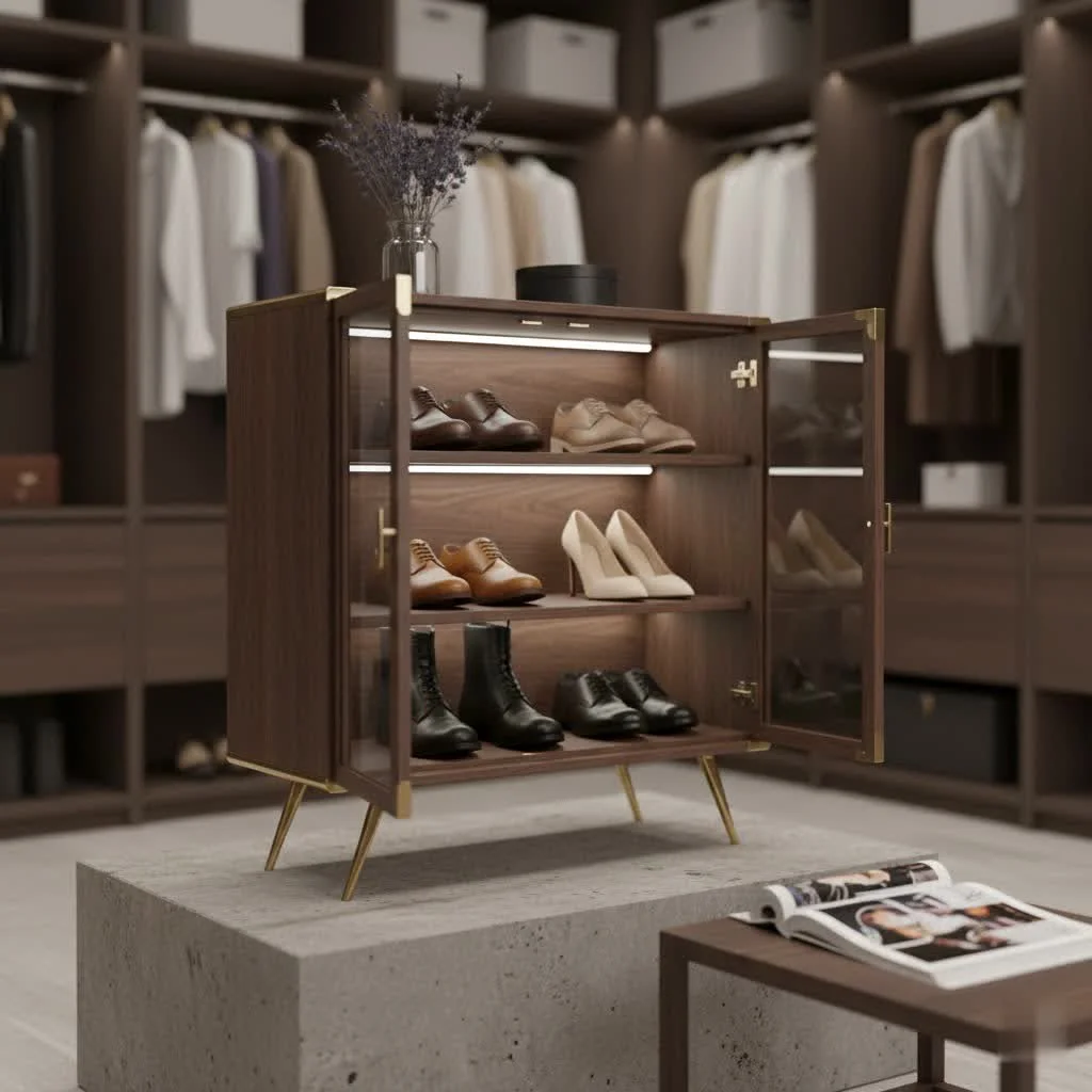 The Timeless Appeal of a Mid-Century Modern Shoe Cabinet: Blending Style and Storage