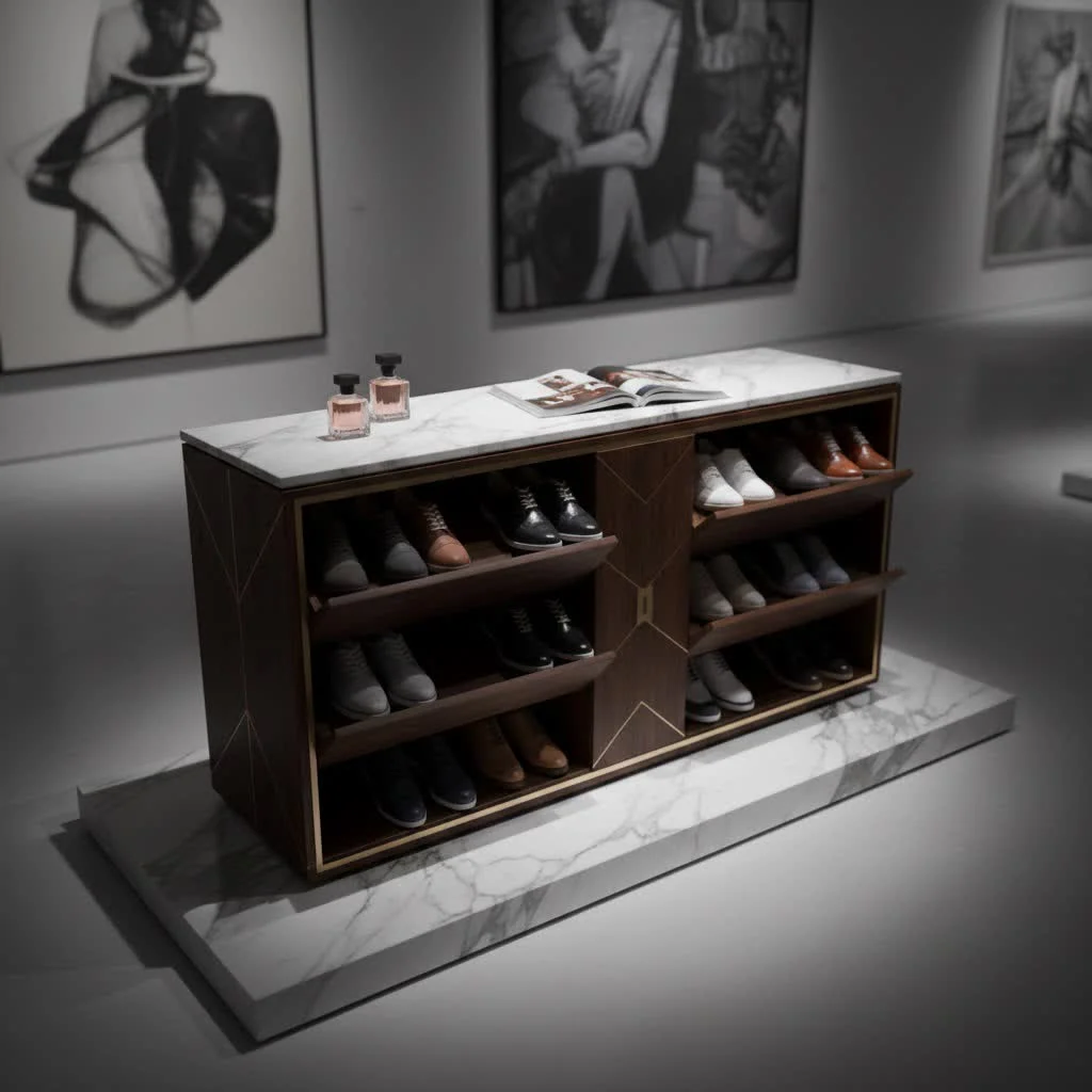 Shoe cabinet in a modern entryway