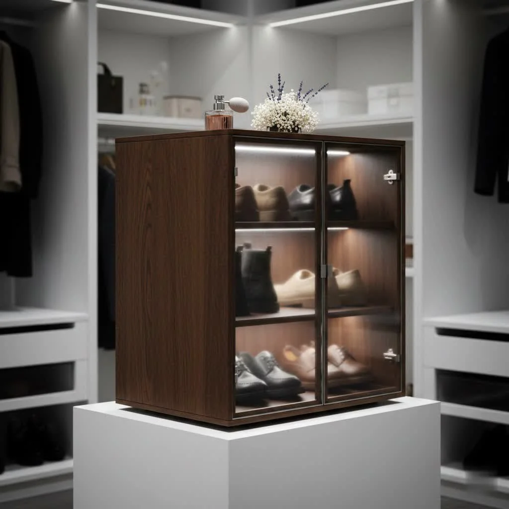 IKEA BISSA shoe cabinet in a modern entryway